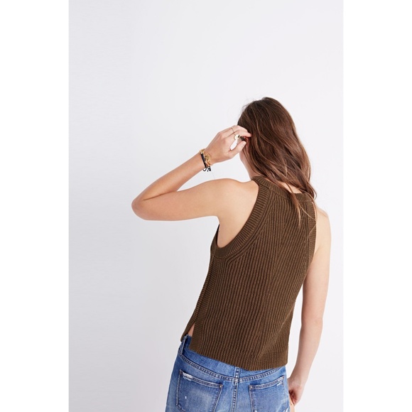 Madewell Valley Sweater Tank in Olive - Picture 2 of 5